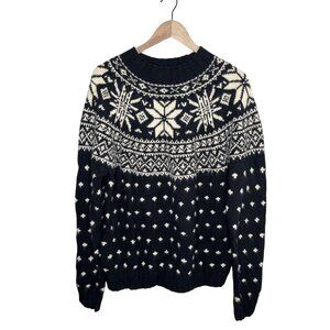 Ralph Lauren Purple Label Mens Handknit Cashmere Snowflake FairIsle Sweater L